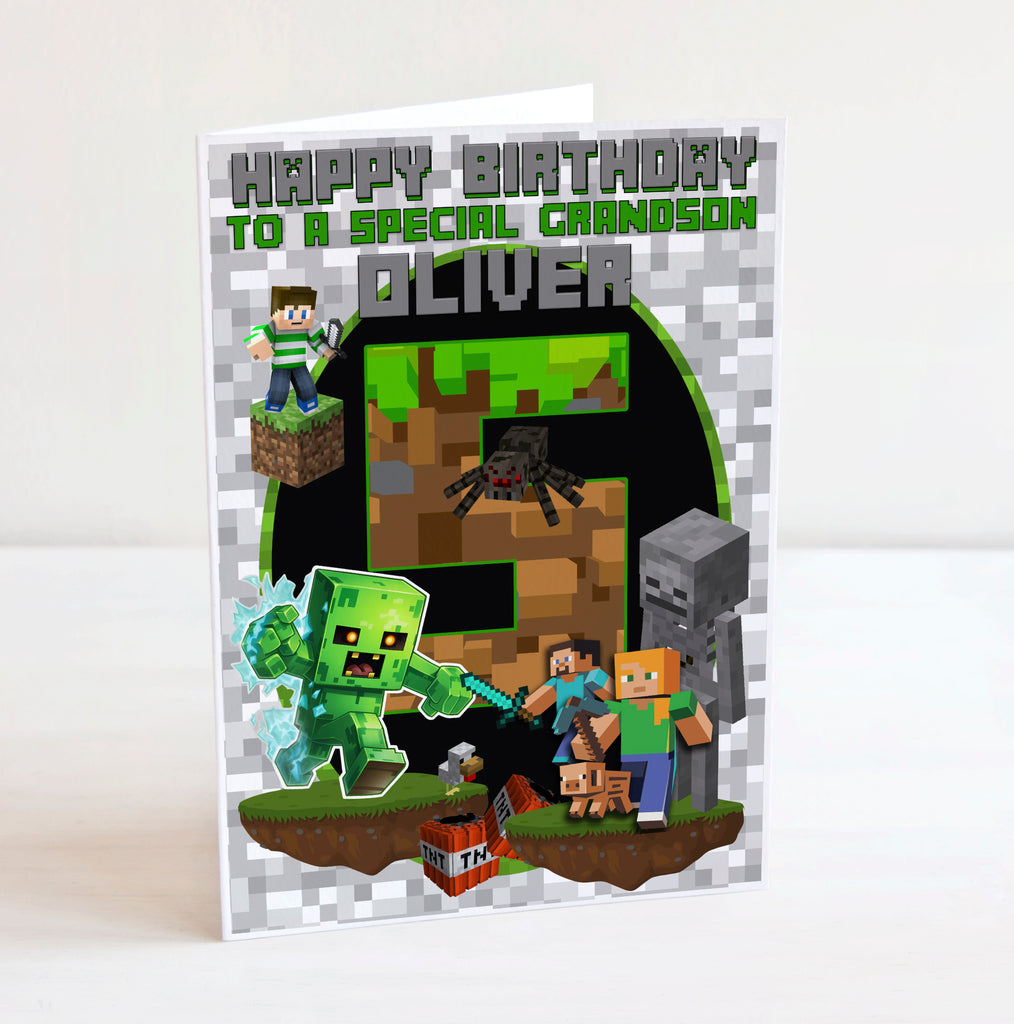 Minecraft A5 Birthday Card