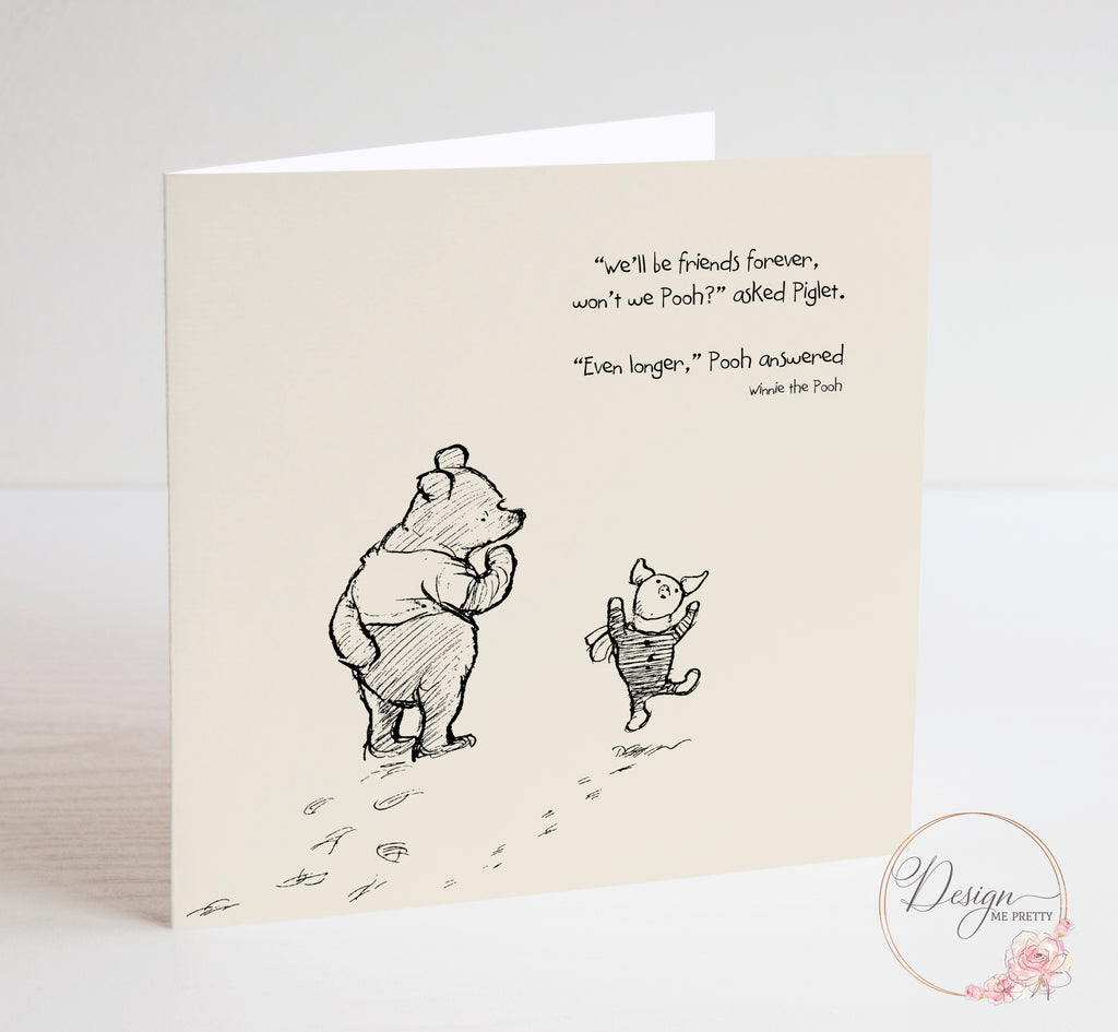 Winnie the Pooh Sentiment Card - Friends Forever