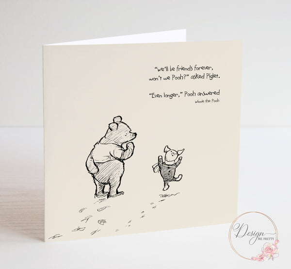 Winnie the Pooh Sentiment Card - Friends Forever