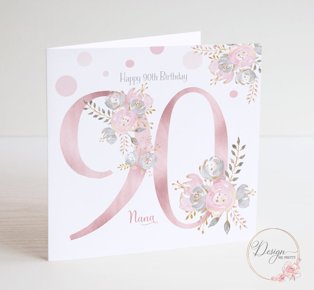 Personalised 90th Birthday Card