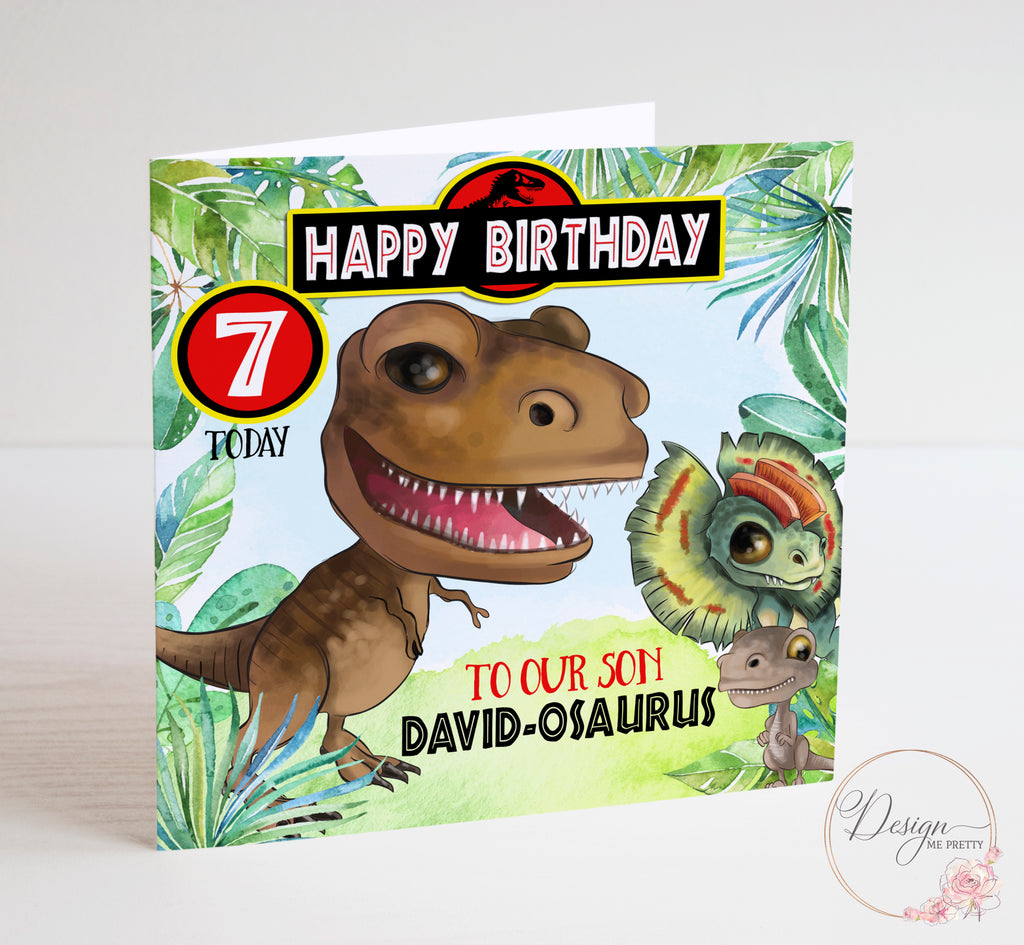 Jurassic Park Birthday Card - T Rex