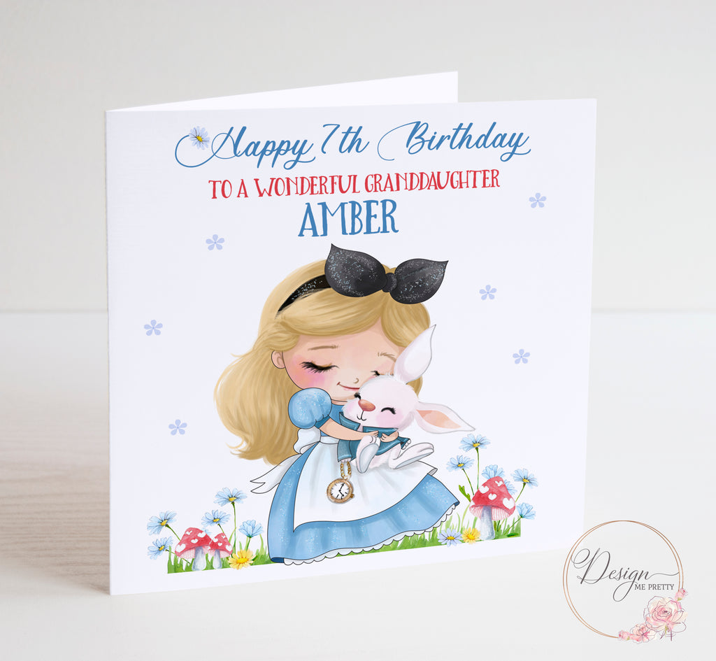 Alice in Wonderland Girls Birthday Card