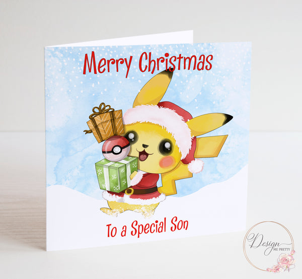 pokemon card christmas Pikachu Christmas Card