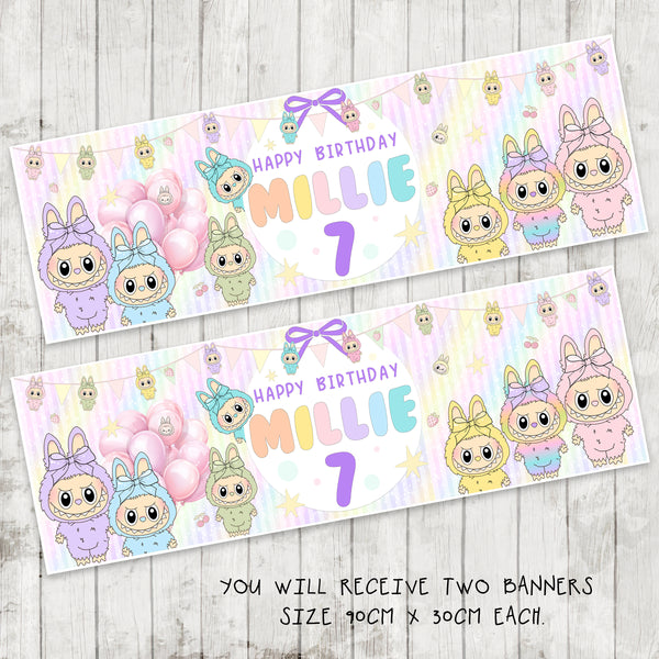 Girls Party Banner x 2