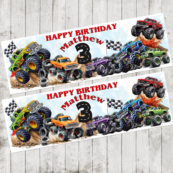 Monster Truck Party Banner x 2