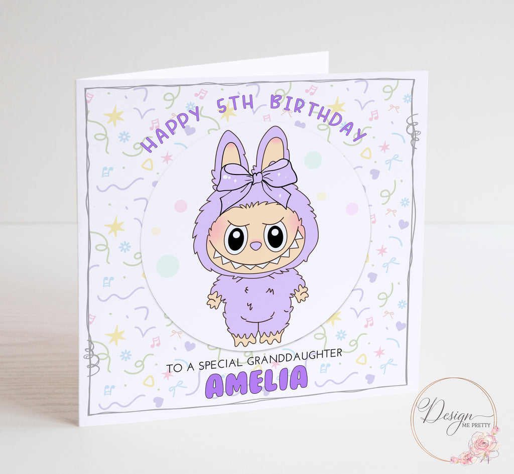 Labubu Birthday Card (Purple)