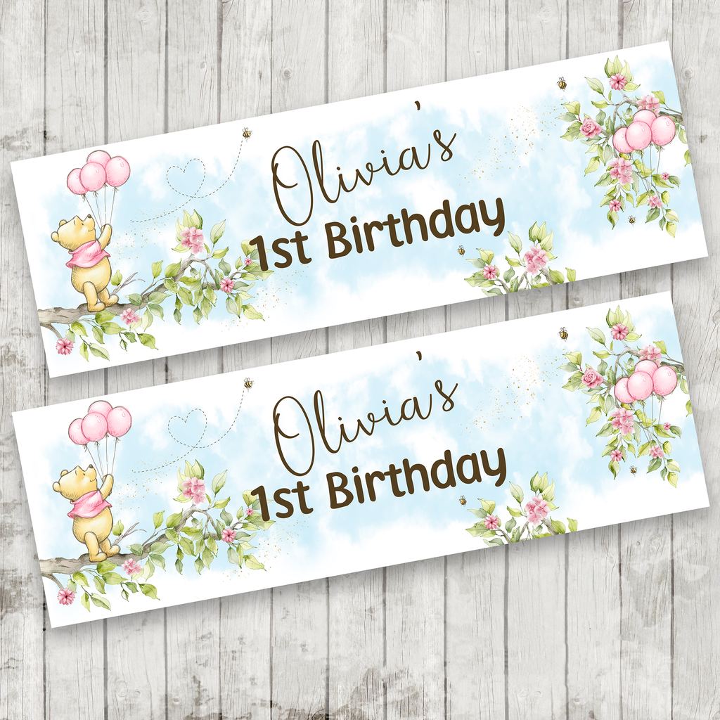 Winnie the Pooh Party Banner x 2 Girls