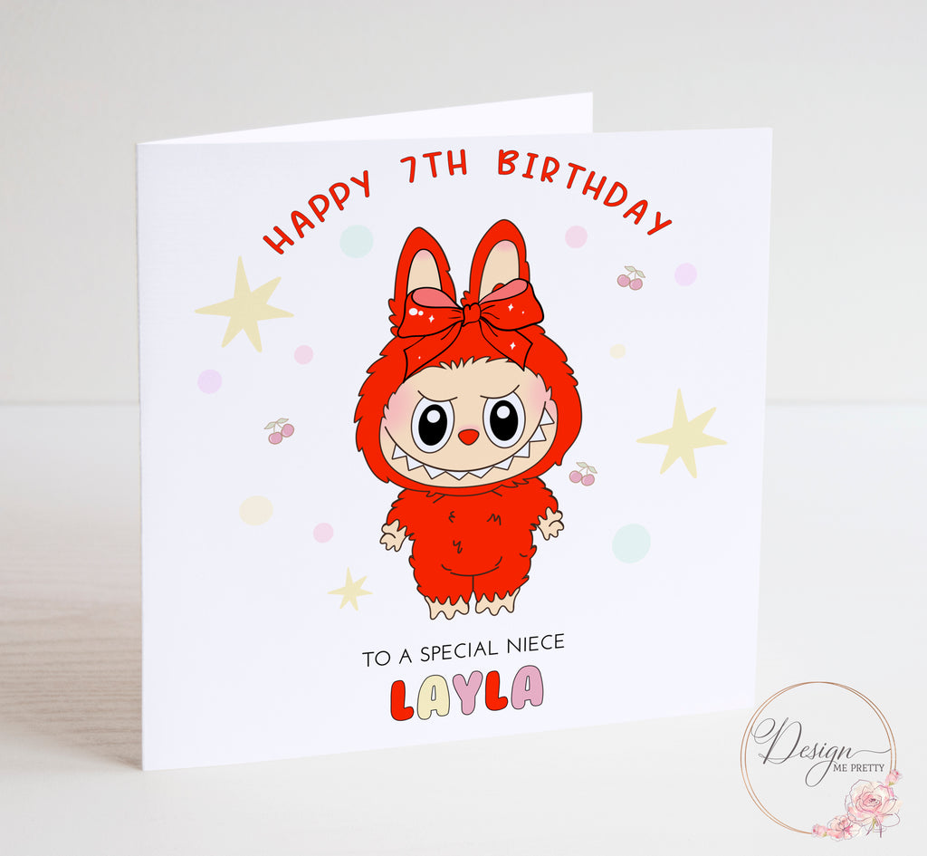 Labubu Birthday Card (Red)