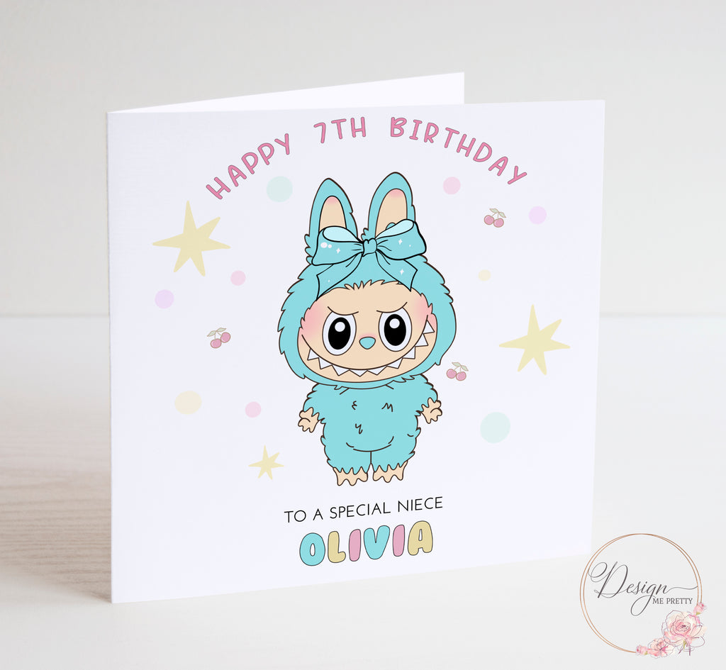 Labubu Birthday Card (Turquoise)
