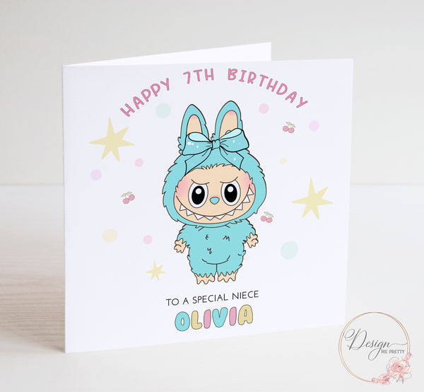 Labubu Birthday Card (Turquoise)