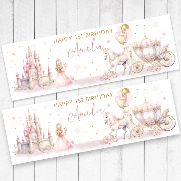Princess Party Banner x 2 (Blonde Hair)