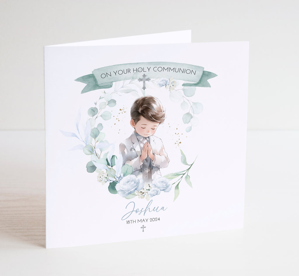 Boys First Holy Communion Card