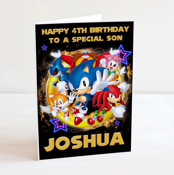 Sonic the Hedgehog A5 Birthday Card