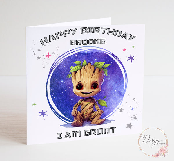 GROOT Superhero Boys Birthday Card - Marvel