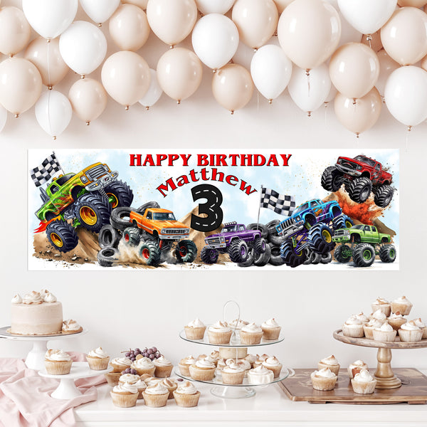 Monster Truck Party Banner x 2
