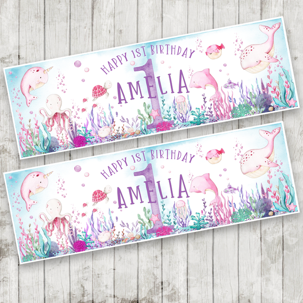 Girls Under the Sea Party Banner x 2