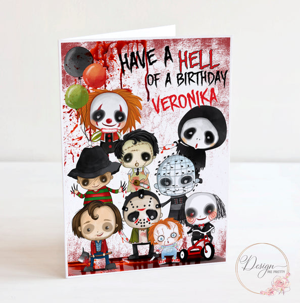 Horror Movie Character A5 Birthday Card - All Hell