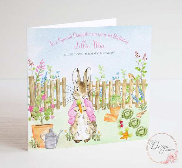 Peter Rabbit Girls Birthday Card - Flopsy