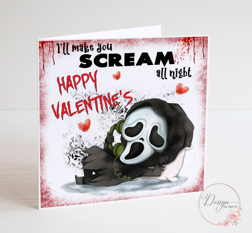Scream Horror Movie Valentines Card - Ghostface