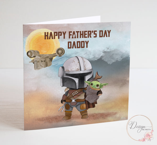 Boba Fett and Baby Yoda Father's Day Card - Mandalorian