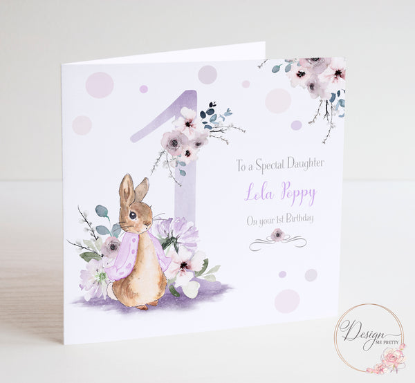 Peter Rabbit Girls Birthday Card - Flopsy 1-9