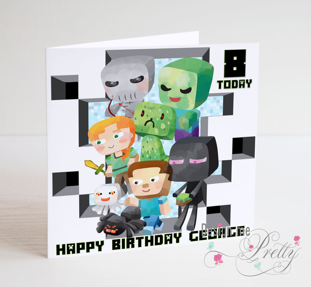 Minecraft Card Design Minecraft Birthday Card – Design Me Pretty